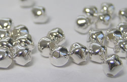  silver plated 4mm plain bicone bead 