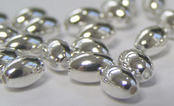  silver plated 5mm x 3.5mm plain oval bead 
