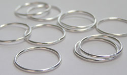  sterling silver 15mm diameter, 18 gauge (approx 1mm) closed jump ring 