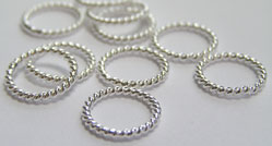  twisted bright sterling silver wire 10mm diameter, 16 gauge (approx 1.2mm) closed jump ring 