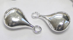 sterling silver 14.7mm x 8.3mm x 4.5mm puffed oval teardrop charm 