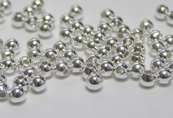  SILVER FILLED 2.5mm round bead, 0.9mm hole 