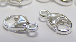  SILVER FILLED 9.5mm x 5mm round lobster clasp 