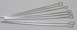  silver filled, soft, 24 gauge (approx 0.5mm thick) flat ended 38mm eyepin 