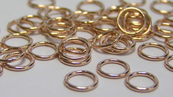  ROSE GOLD FILL 5mm diameter, 22 gauge (approx 0.64mm) closed jump ring 