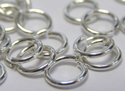  sterling silver 6mm diameter, 19 gauge (approx 0.9mm) open jump rings (saw cut) 