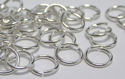  sterling silver 7mm diameter, 19 gauge (approx 0.9mm) open jump rings (saw cut) 