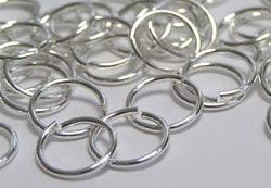  sterling silver 9mm diameter, 19 gauge (approx 0.9mm) open jump rings (saw cut) 
