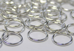  sterling silver 6mm diameter, 22 gauge (approx 0.64mm) closed jump rings 