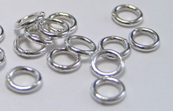  sterling silver 4mm diameter, 21 gauge (approx 0.76mm) closed jump rings 