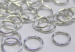  sterling silver 6mm diameter, 21 gauge (approx 0.76mm) closed jump rings 