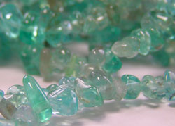  string of translucent teal small apatite chip beads - total length 78cm (32 inch) 