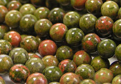  string of unakite 6mm round beads - approx 62 per string 