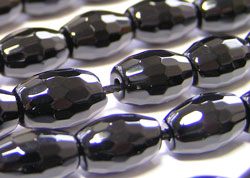  black onyx 9mm x 6mm faceted oval beads - sold loose 