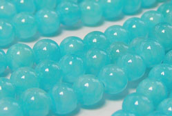  string of turquoise blue jade 6mm round beads - approx 68 beads per string 