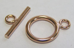  ROSE GOLD FILLED 14/20,  stamped 1/20 14k, 9mm round ring with 11.5mm bar, toggle clasp set, rings have internal dimension of 1.5mm 