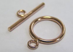  ROSE GOLD FILLED 14/20,  stamped 1/20 14k, 11mm round ring with 16mm bar, toggle clasp set, rings have internal dimension of 1.5mm 