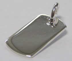  sterling silver, stamped 925, 20mm x 11.4mm x 0.95mm, small oval dog tag / tag / etc PLUS 8mm open jumpring 