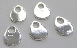  sterling silver, stamped 925, 10.35mm x 6.8mm oval tag, cental hole has internal diameter of 3mm 