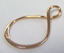  ROSE VERMEIL, stamped 925, 20mm x 13.4mm infinity connector / drop / chandelier / pendant [vermeil is gold plated sterling silver] 