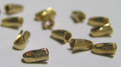  gold fill 5.2mm long x 2.4mm external dimension, with 1.5mm internal diameter glue-on cord ends 
