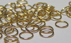  gold fill 6mm diameter, 22 gauge (approx 0.64mm) closed jump ring 