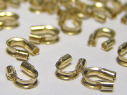  gold fill 5.3mm x 4.5mm thread protector / wire guardians, holes have internal diameter 1.1mm 