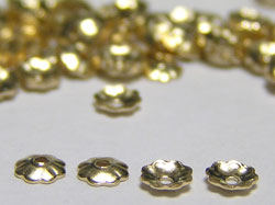  <1.23g/100> gold filled 14/20 3mm very small daisy beadcap, 0.5mm hole 