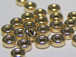  gold fill 14/20, 3mm x 1.65mm rondelle bead, 1mm hole 