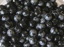 string of snowflake obsidian 4mm round beads - approx 98 per strand 