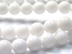  string of white jade 6mm round beads - approx 65 per string 