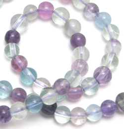  string of rainbow fluorite 4mm round beads - approx 100 per string 