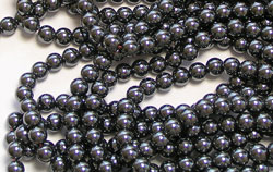  string of hematite 6mm round beads, AAA GRADE - approx 70 per string 