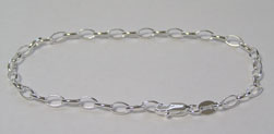  ready made sterling silver bracelet - 5.2mm x 3.5mm oval chain - stamped 925 on clasp & on joining link - total length 19cm / 7.5 inches - ideal for charms 