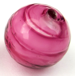  venetian murano glass 10mm creamy incalmo pink swirls round bead  *** QUANTITY IN STOCK =22 *** 