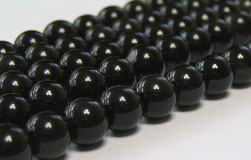  string of black obsidian, GRADE A, 8mm round beads - approx 50 per strand 