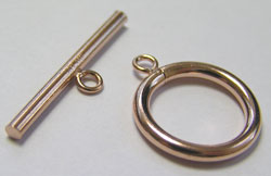  ROSE GOLD FILL, stamped 1/20 14k, 15mm diameter ring with 24mm bar toggle clasp - connecting rings have internal diameter of 1.5mm 