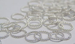  sterling silver 6mm diameter, 21 gauge (approx 0.76mm) closed twisted wire jump rings 