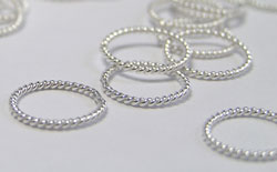  sterling silver 8mm diameter, 21 gauge (approx 0.76mm) closed twisted wire jump rings 