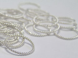  sterling silver 9mm diameter, 21 gauge (approx 0.76mm) closed twisted wire jump rings 