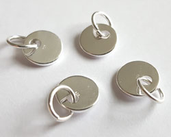 sterling silver, stamped 925, 8mm x 1mm round tag plus 6mm open ring 