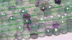  string of rainbow fluorite 6mm faceted round beads - approx 65 per string 