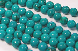  string of blue turquoise howlite 6mm round beads - approx 65 per string 