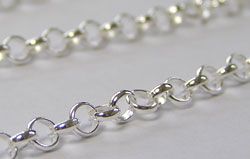  cm's - SOLD IN METRIC LENGTHS - sterling silver loose rolo link 3.4mm chain - 10 links per inch, 13g per meter 