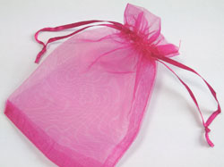  pink organza 145mm x 100mm drawstring jewellery gift pouch / bag 