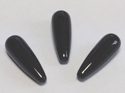  black onyx 22mm x 7mm half drilled drop bead 