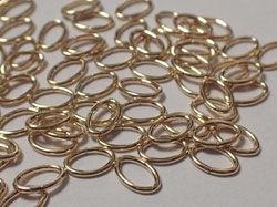  gold fill 4.3mm x 3.5mm, 22ga (approx 0.64mm) oval open jump rings  (saw cut) 