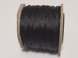  spool of black multistranded satin - lovely and soft to the touch - approx 1mm thick - 30 meters per spool 