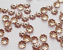  ROSE GOLD FILLED 14/20 4mm small daisy beadcap, hole is 0.8mm 