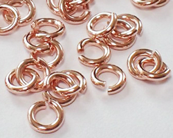  <14g/100> ROSE VERMEIL 5.3mm diameter, 17 gauge (approx 1.15mm) open jump ring, AT treated, 1 micron plating for increased durability [vermeil is gold plated sterling silver] 